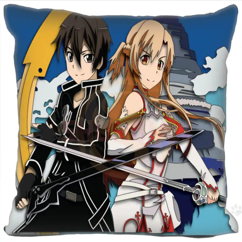 Заказная Горячая Распродажа чехол для подушки Sword Art Online quare на молнии 20x20 см 35x35 40x40