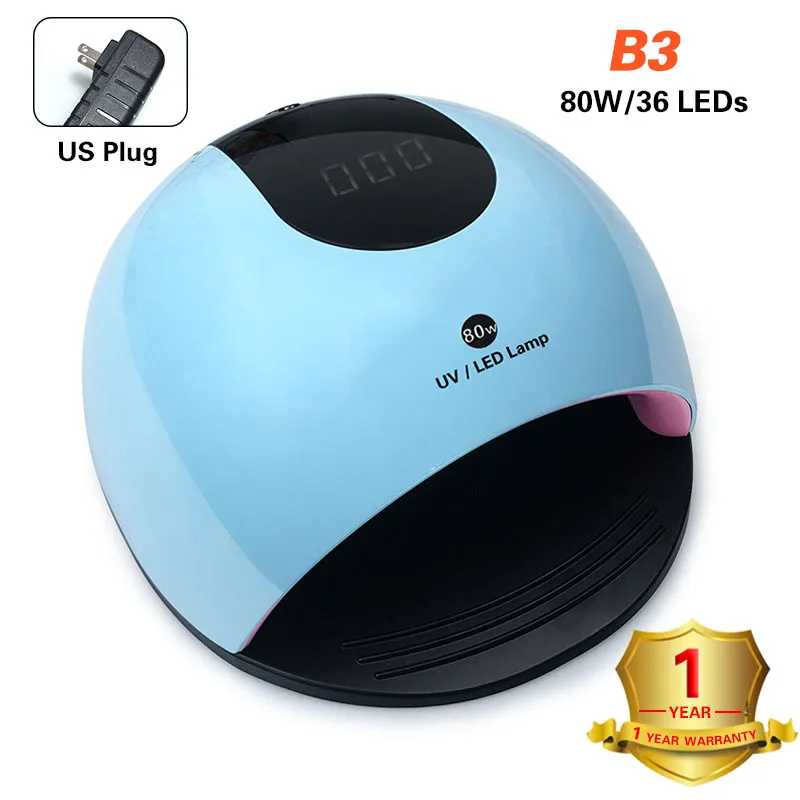 B3 Bue(US Plug) 80 Вт УФ-светодиодный светильник Manucure 36 светодиодный s таймер ЖК-экран УФ-машина Сушилка для ногтей лампа светильник от Солнца быстрая отверждение всех гель-лаков светильник от солнца - Цвет: B3 Bue(US Plug)