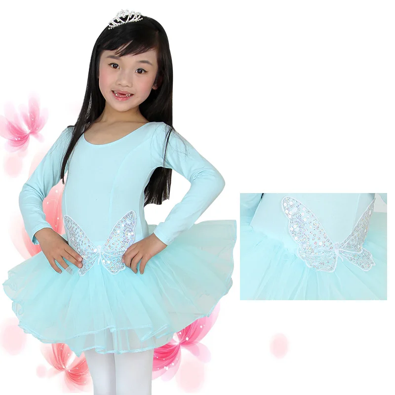 Балетное платье-пачка с короткими рукавами для маленьких девочек 100-160 см