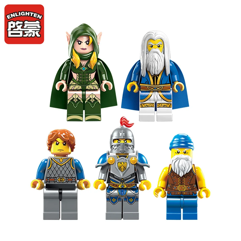 Enlighten Building Block War of Glory Castle Knights Sliver Hawk Balloon Ship 5 Figures 669pcs Educational Bricks Toy Boy Gift | Игрушки и