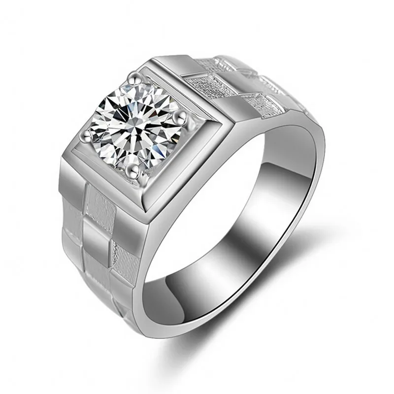 Мужское кольцо с фианитом 925 карата из серебра пробы|wedding band ring|band ringfashion rings |