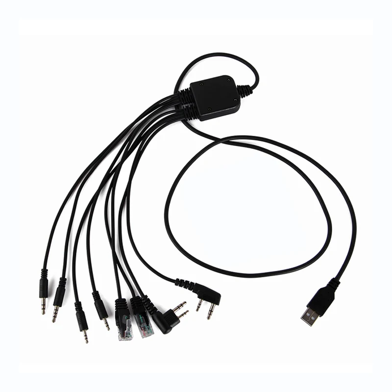 Black 8 в 1 USB кабель для программирования YAESU BAOFENG UV-5R для Kenwood для Motorola радио для ICOM Retevis H777 портативная рация Новинка - Цвет: Black
