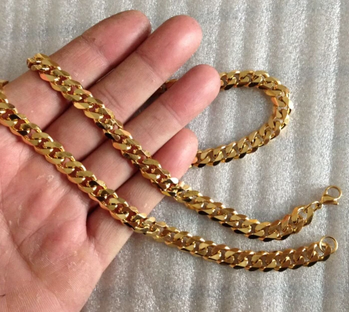 Мужское ожерелье из нержавеющей стали размер 5/8 мм на выбор Золотая цепь 8-36