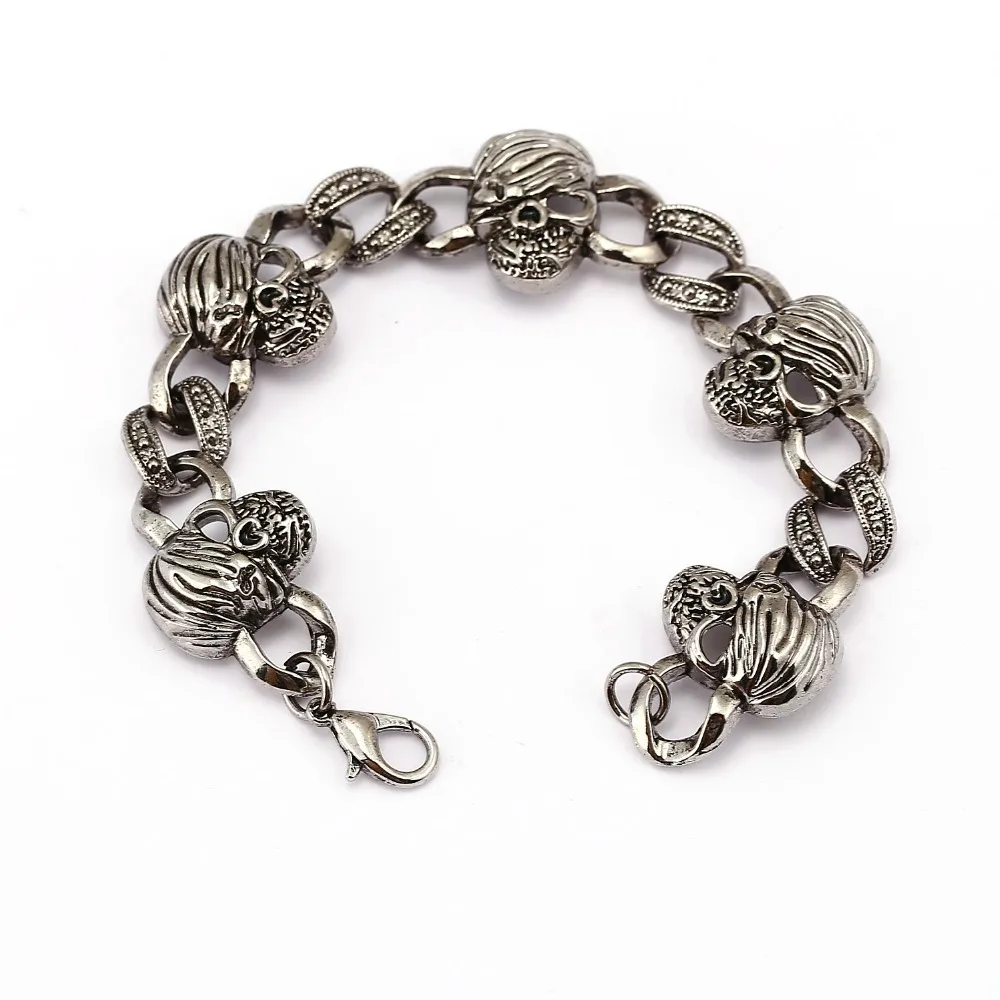 Мужской браслет с черепами Mengtuyi Одноглазый скелет пират винтажные панковские