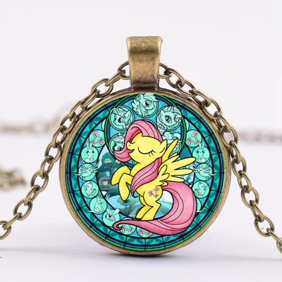 Style 10 SONGDA My Little Horse Baoli Poni Princess ожерелье Радужная лошадь художественное фото стеклянный купол для девочек детское ожерелье мультяшное ювелирное изделие - Окраска металла: Style 10