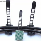 20шт липкие регулируемые проволочные галстуки кабельные клипы зажим пластиковый самоклеящийся кабель Организатор органайзера Фиксированная шнур управления