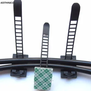 20шт липкие регулируемые проволочные галстуки кабельные клипы зажим пластиковый самоклеящийся кабель Организатор органайзера Фиксированная шнур управления