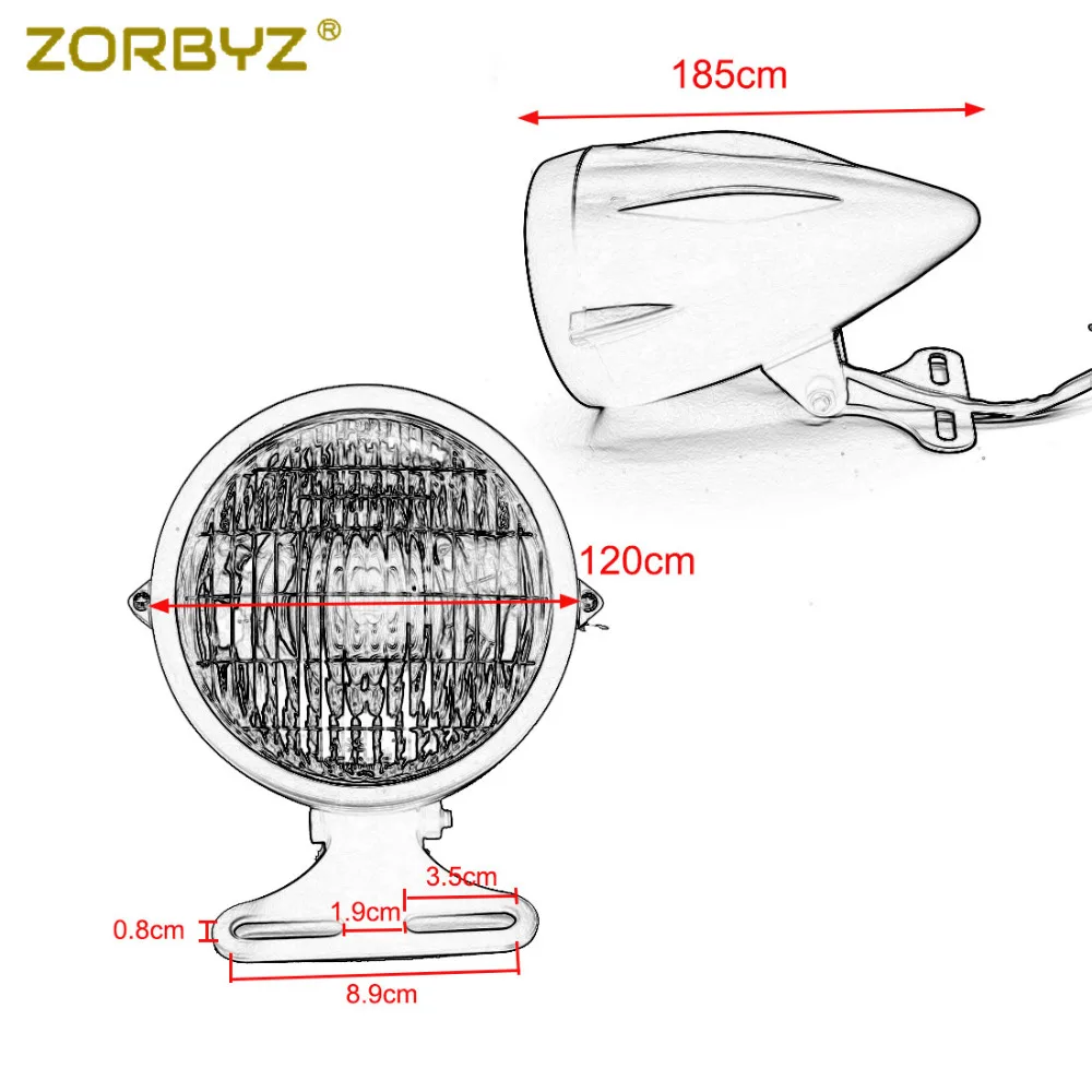 ZORBYZ ретро мотоцикл хром ABS Bullet H4 Фары для Yamaha Suzuki Kawasaki Honda Custom| |