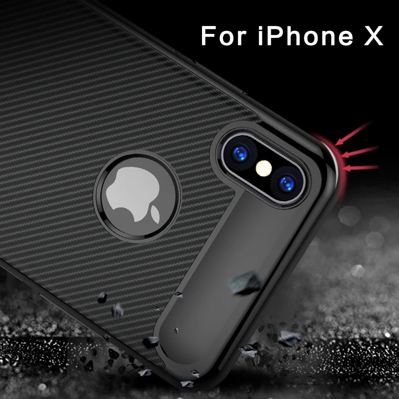 Черный шикарный Телефонные Чехлы для iPhone X ультра тонкий мягкий силиконовый