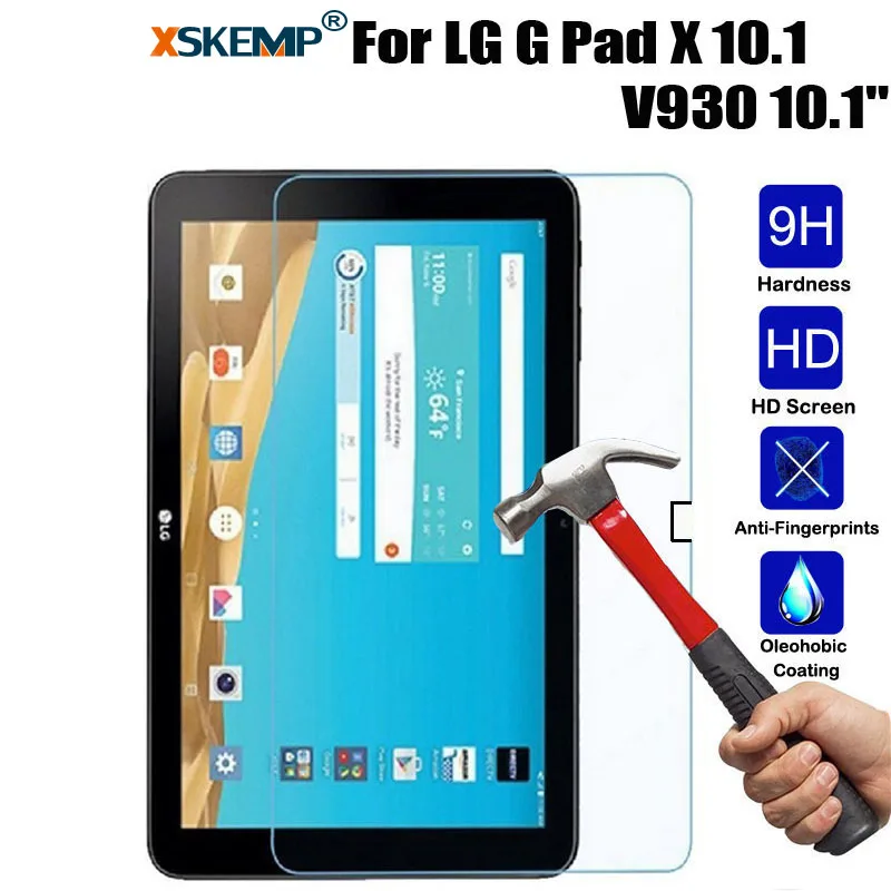 Xskemp 0.3 мм противоударный Закаленное Стекло для LG G Pad x 10.1 V930 Ultra Clear Экран протектор Планшеты Плёнки 9 h ЖК-дисплей ультра-тонкий охранник