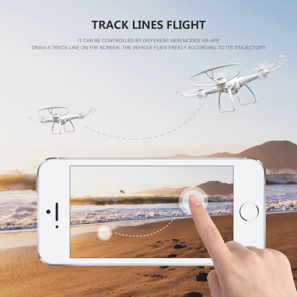 Квадрокоптер с функцией удержания высоты Wi Fi FPV RC drone s7 бесголовый режим