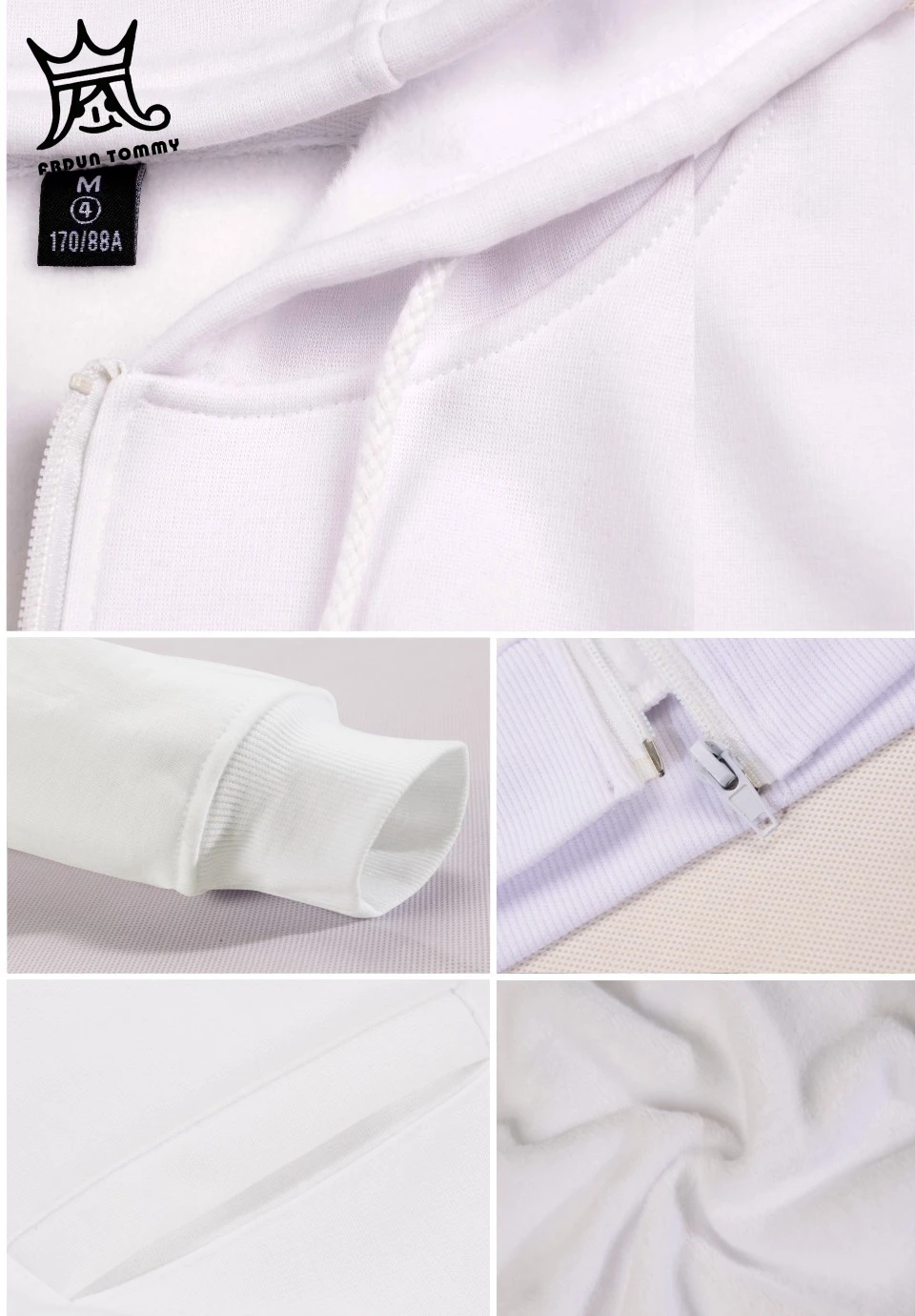 FRDUN TOMMY Men zipper Hoodies Jacket Drawstring Zipper Hooded Sweatshirt Tops Male Long Sleeve Pocket Pullover boy Hoodie Coat | Мужская