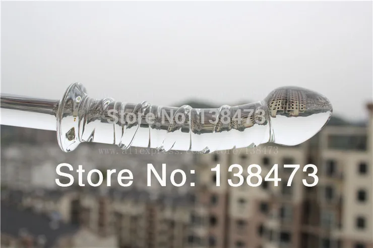 Очень длинные большие розовые резные стеклянные фаллоимитаторы с кристаллами