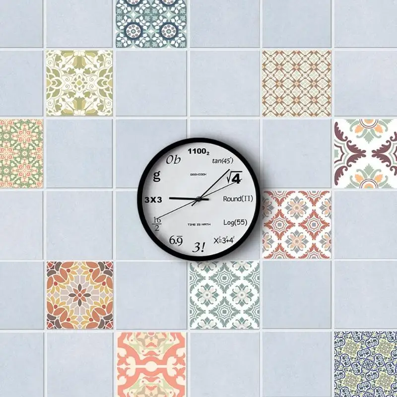 20x20 см 10 шт красочные ретро моющиеся плитки наклейки для ванной кухни настенные