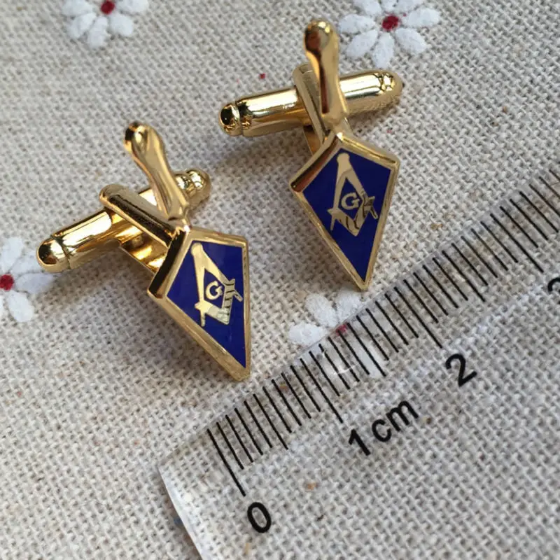 

Freemason Cuff Links 1" Free Masons Trowel Cufflink Masonic Large Shovel Square and Compass for Mens T-shirt Accessory