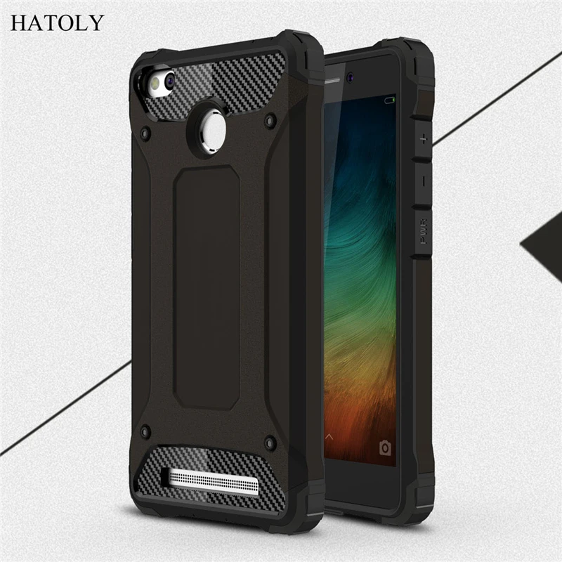 HATOLY для Coque Xiaomi Redmi 3 3S Чехол Redmi 3X сверхмощный бронированный тонкий жесткий прочная крышка силиконовый чехол для телефона для Redmi 3S Pro "