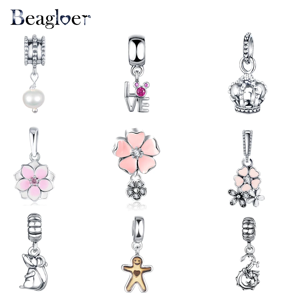 Beagloer 925 Серебряные Подвески Fit оригинальный браслет подвес Пандора Цепочки и
