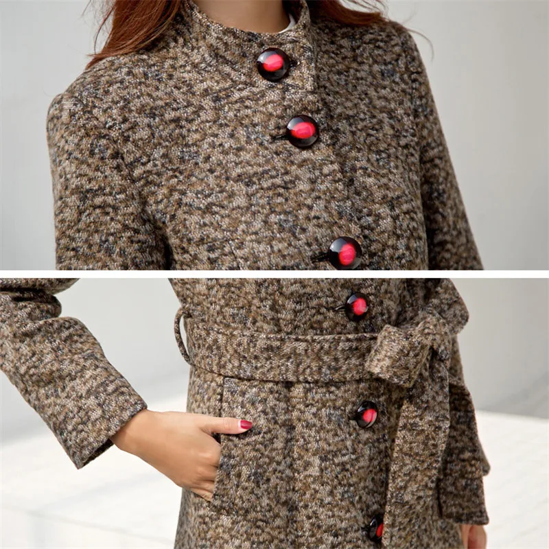 Женская верхняя одежда осень-зима 2018 однобортное Женское шерстяное пальто