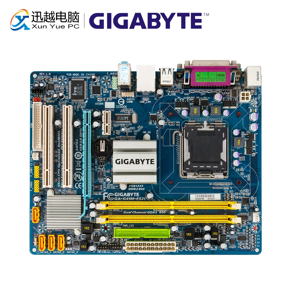 Gigabyte GA G41M ES2L оригинальная б/у настольная материнская плата G41 LGA 775 DDR2 8G SATA2 USB2.0 Micro