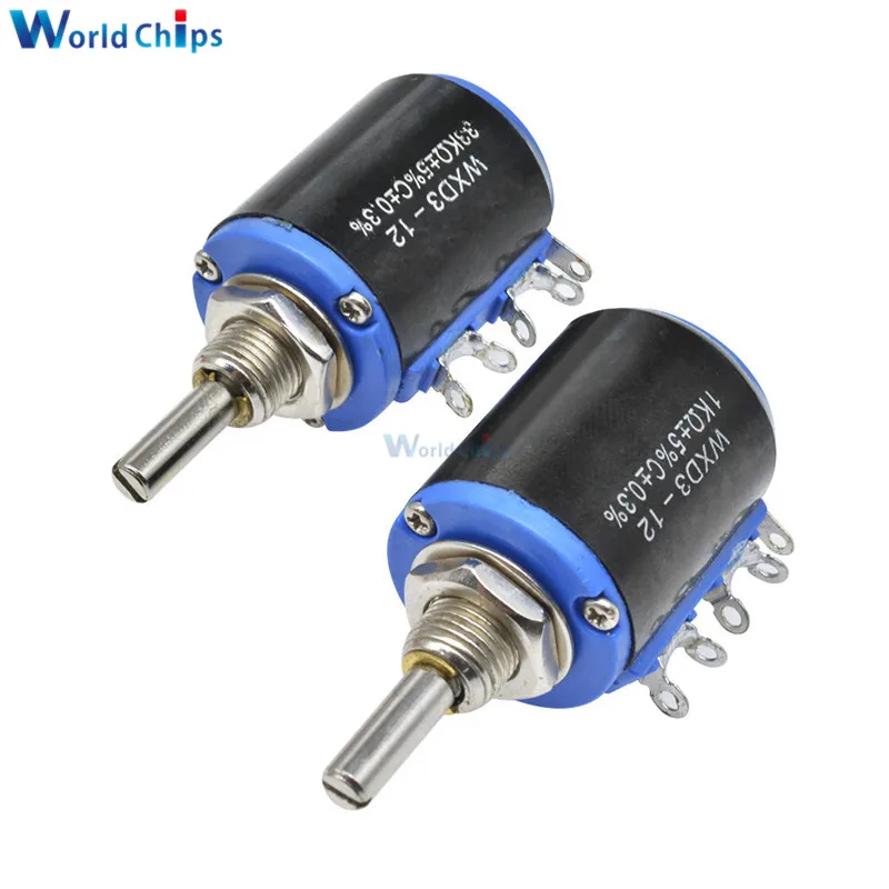 Φ 100R 200R 470R 1K 2 K 4 7 10K 22K 47KΩ Ohm 5 оборотов 1W сопротивление проволочного потенциометра |