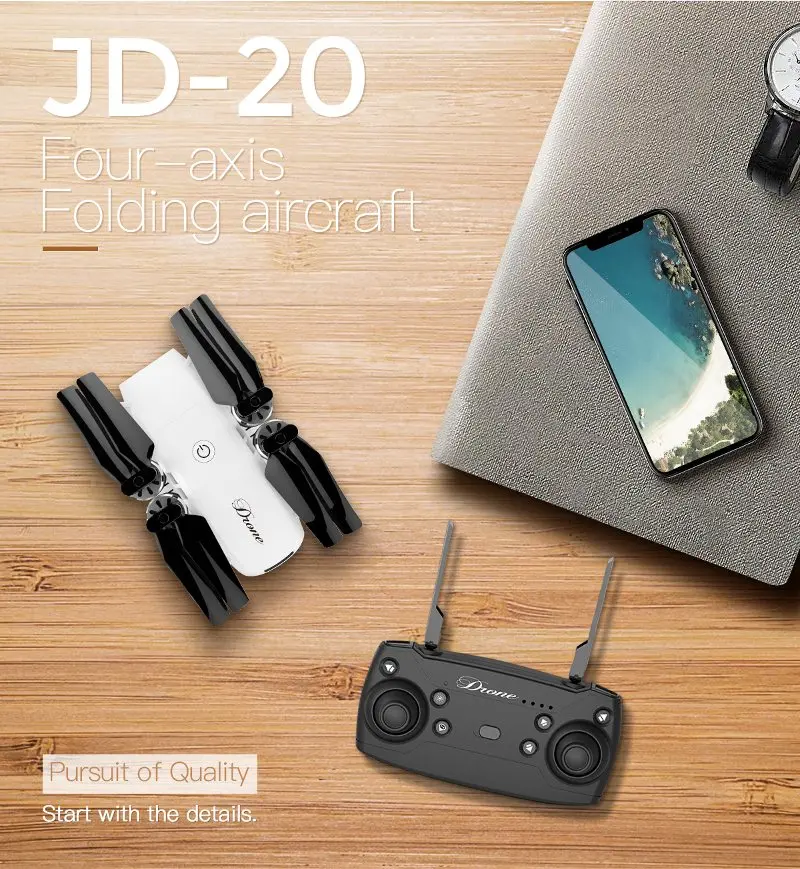 JDRC JD-20 JD20 Wi-Fi FPV с широкоугольной HD камерой Режим высокой фиксации складной рычаг RC Квадрокоптер RTF VS JD-11