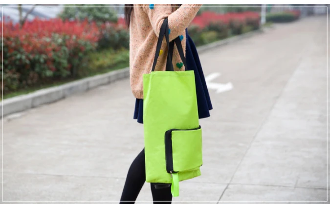 AAG Portable Waterproof Oxford Fabric Trolley Grocery Shopping Bag Fashion luxury folding shopping cart car luggage cart tug bag