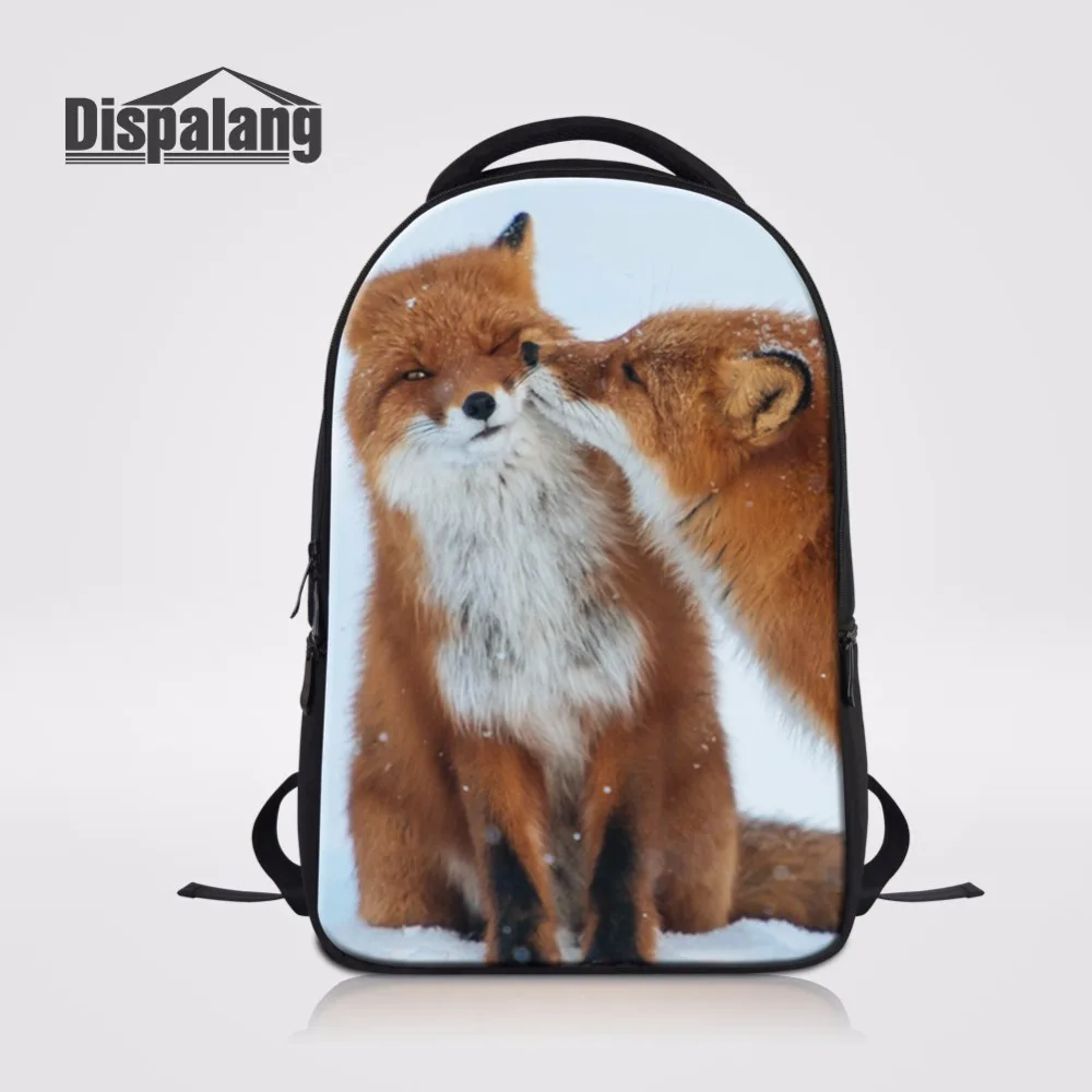 Рюкзак Dispalang для ноутбука с принтом Kiss Fox мужские и женские школьные сумки