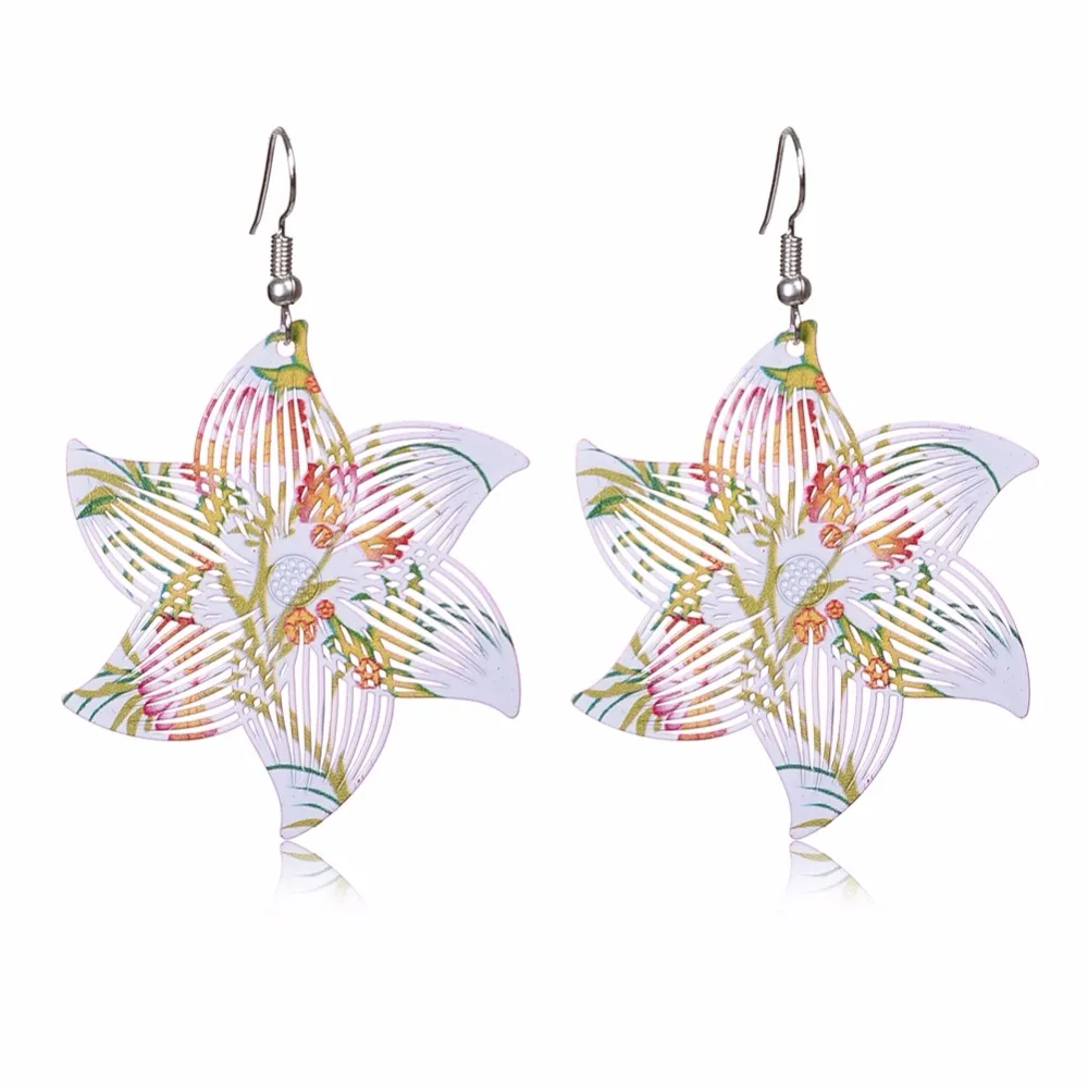 Pinksee модная свисающая серьга с деревом жизни и Цветок Кулон Винтаж для женщин Jewelry