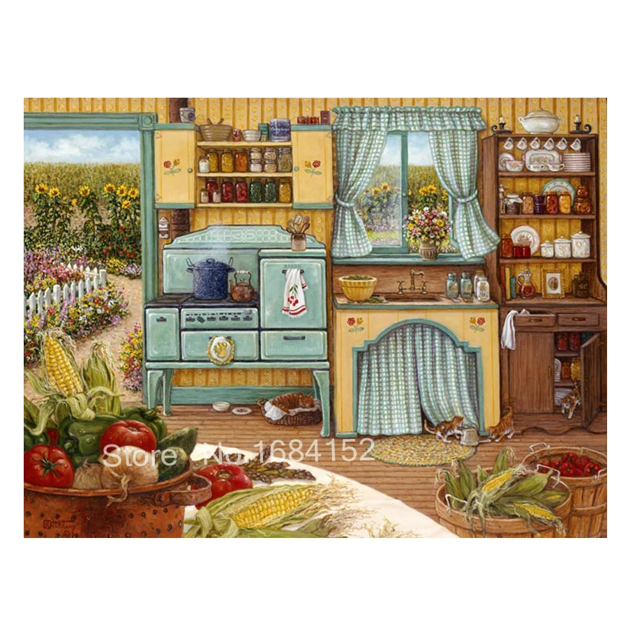 Новое поступление DIY 5D алмазная живопись кухня полностью квадратная мозаика