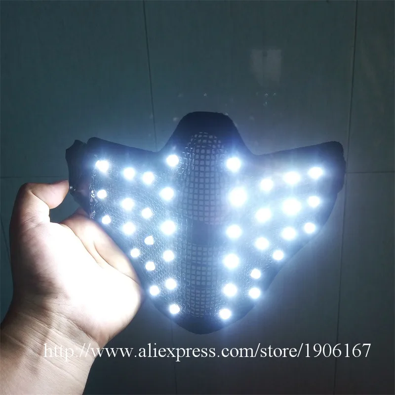 Светодиодная светящаяся маска для вечеринки Хэллоуина DJ-клуба Рождественское