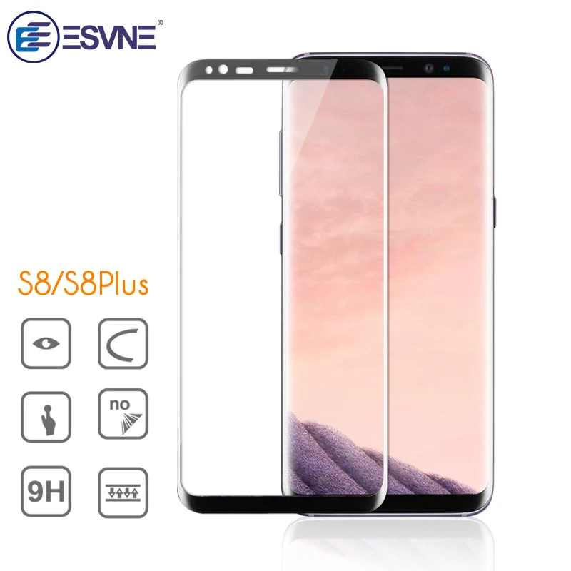 ESVNE 3D изогнутый край закаленное стекло для samsung Galaxy S8 Plus HD Защитная пленка полного