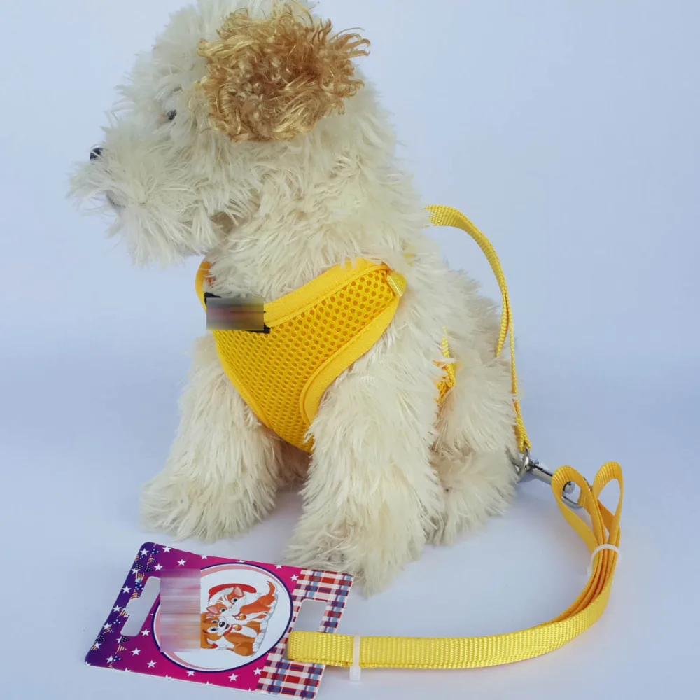 Жилетка-шлейка для собак Мягкая сетчатая чихуахуа Йоркшира арнса Перро gato correa 30E |