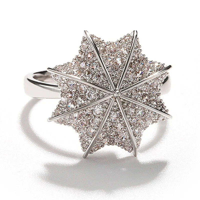 Зонт-Спиннер с кубическим цирконием и камнями блестящий Женский женский палец