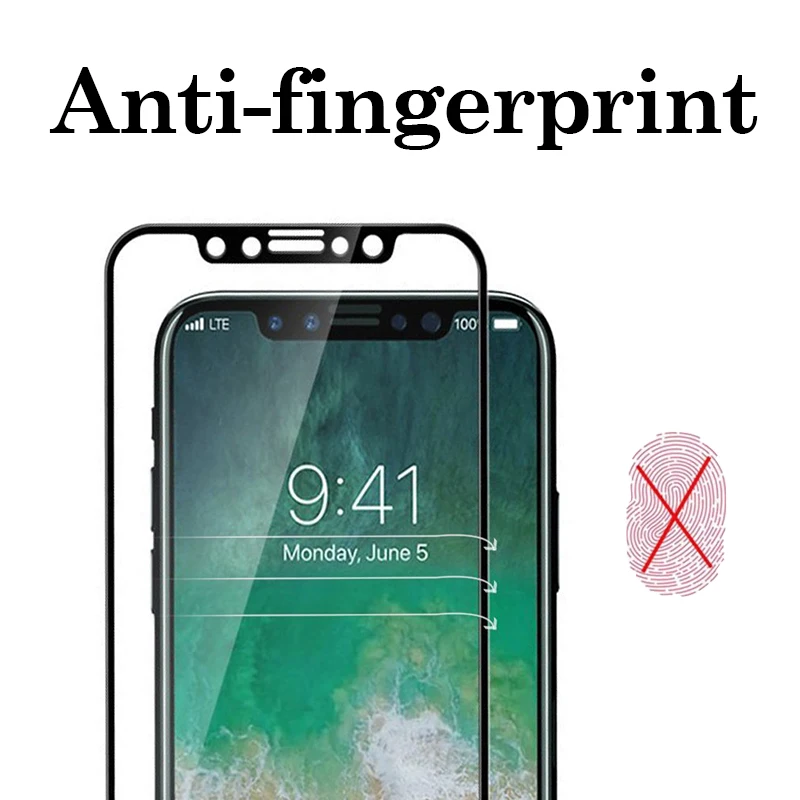 3D закаленное стекло для iPhone XR Защитная пленка экрана XS Max 8 7 6 6S Plus полное покрытие
