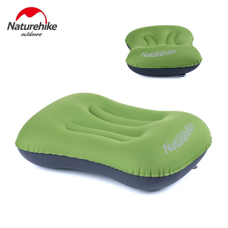 Naturehike Открытый Спящая Механизм Портативный Надувные Подушки Путешествия Эрос Подушка Надувная Подушка Шеи Защитный Подголовник подушка для путешествий подушка путешествие - Цвет: Green