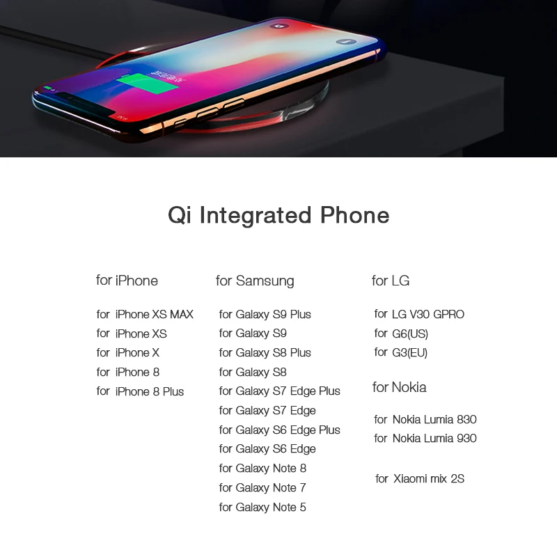 5 Вт Быстрое беспроводное зарядное устройство Qi для samsung S9 S8 Plus Note 9 8 S7 Edge USB QC3.0 Беспроводная зарядная подставка для iPhone X XS Max XR 8 Plus