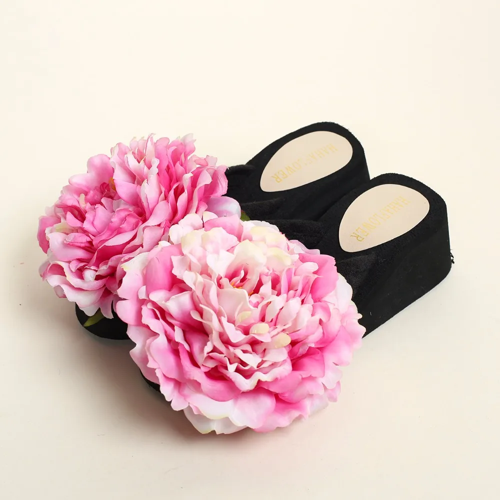 Женские Вьетнамки с большим цветком пляжные вьетнамки бесплатная доставка