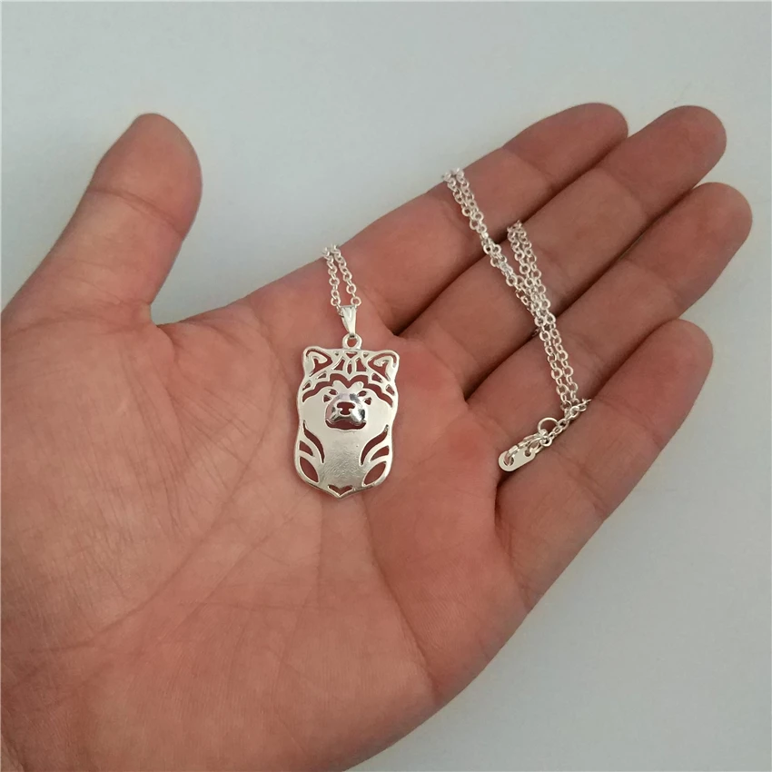 LPHZQH модный полый мультяшный щенок из металлического сплава японский Akita Inu колье