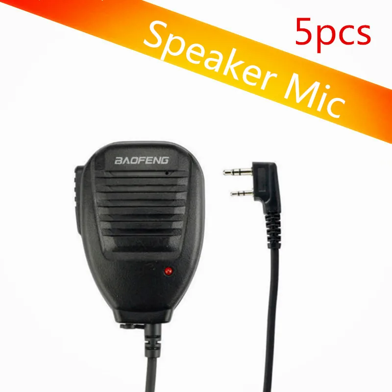 5pcs Promotion Portable Radio Speaker Microphone PTT Baofeng Mic For Vhf Uhf Dual Band Mobile UV5R UV3R BF-888S gt-3 Parts - купить по