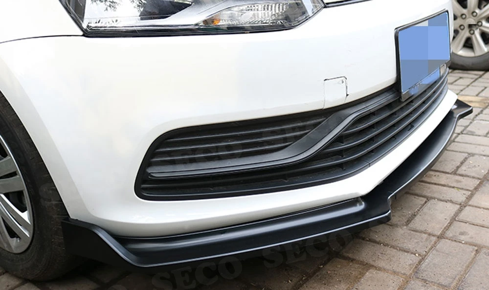 Передние Губы фартуки для Volkswagen VW Polo- не для GTI ABS 3 шт. головной бампер подбородок Лопата защита от столкновений спойлер