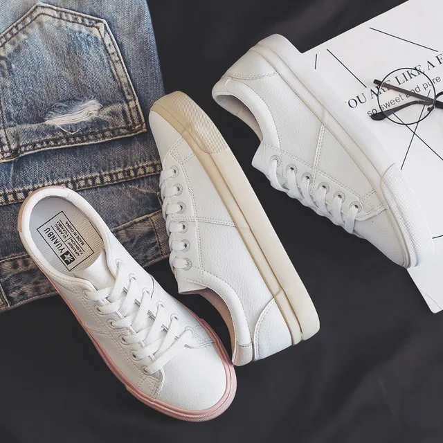 2019 весенне-осенняя модная женская обувь повседневная из искусственной кожи на