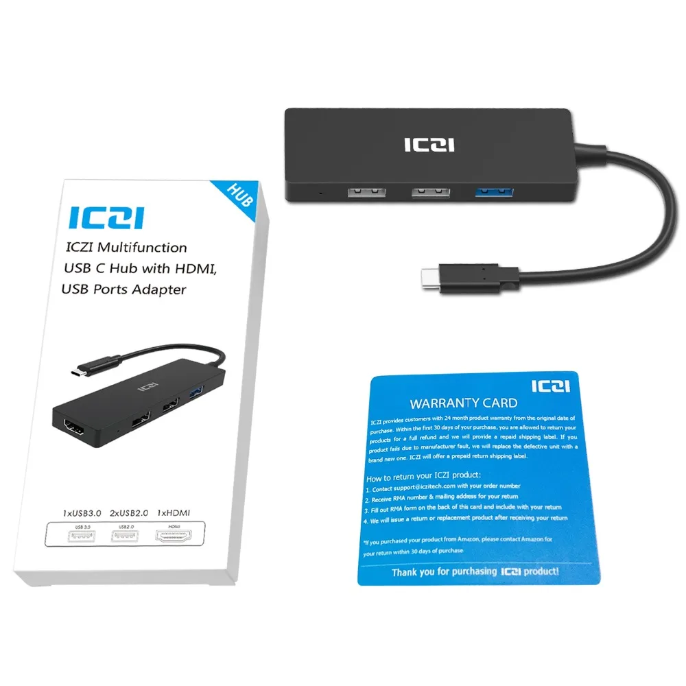 ICZI 4K USB C к HDMI USB 3,0 2,0 портов адаптер type C к HDMI конвертер концентратор для ноутбука Macbook Pro samsung S9 huawei mate 20