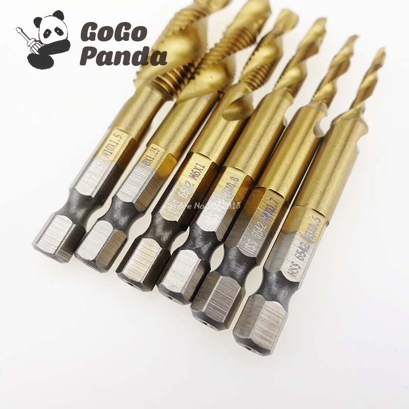 Бесплатная доставка 6 шт. шестигранный хвостовик сверла Титановая спираль