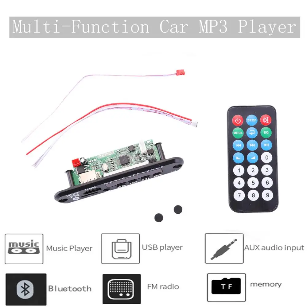 Автомобильный аудио USB TF FM радио модуль беспроводной Bluetooth 5 в 12 В MP3 WMA декодер