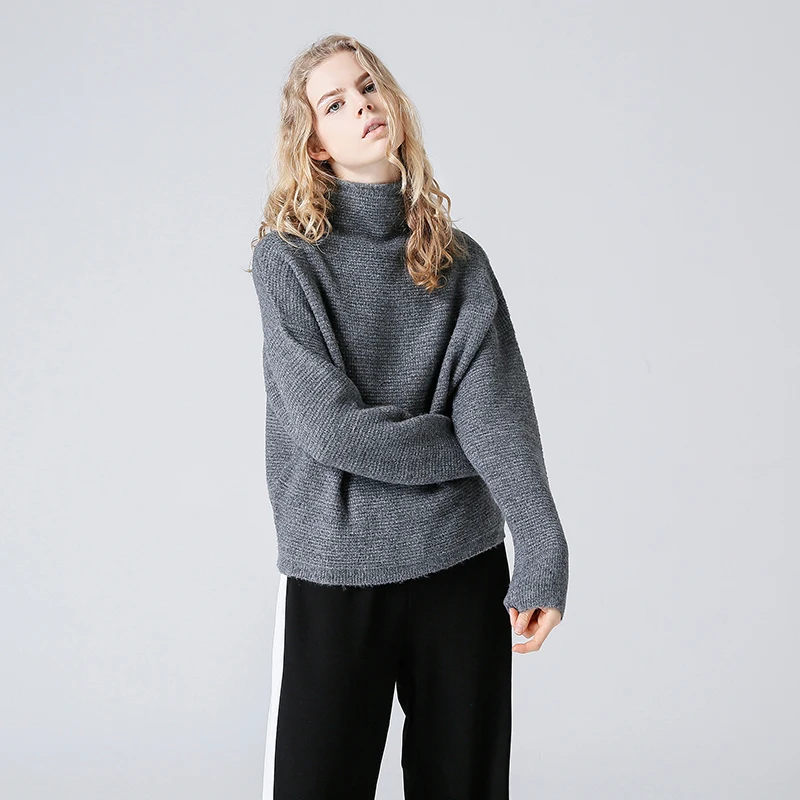 gray Toyouth осень г. новые Средства ухода за кожей шеи свитер толстый свитер свободный свитер мохер свитер для повседневной носки Свитер с длинными рукавами - Цвет: gray