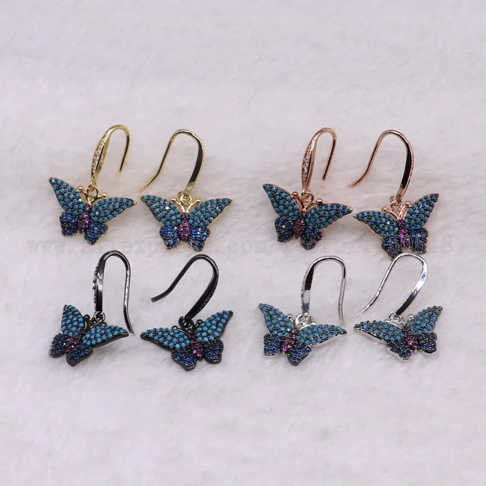 5 pairs tiny butterfly earrings colorful Insects fly Bee hook for lady insect bugs jewelry Earrings 3231 | Украшения и аксессуары