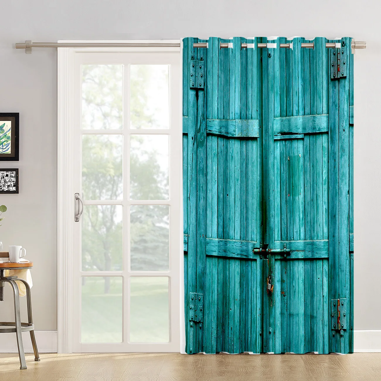 Ретро двери сарай ручка оконные шторы занавески для комнаты большие окна