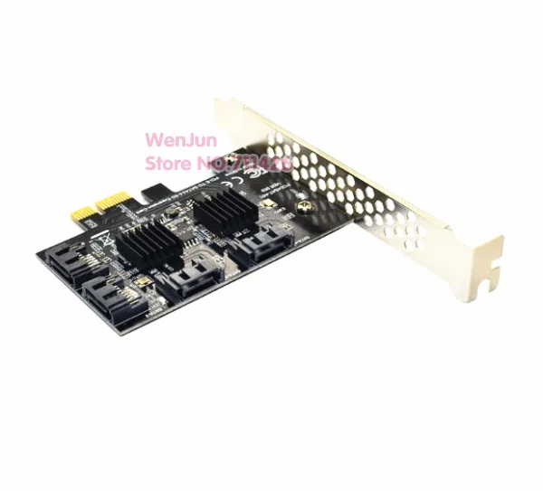 

free shipping 4Port SATA III 6Gbps Adapter PCI Express PCI-E to SATA 3.0 Extension Card with Heat Sink Expansion Adapter Board