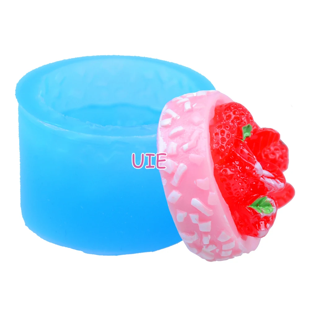 GYL212U 24 6 мм 3D клубничный торт Силиконовая формочка-формочка для десерта помадка