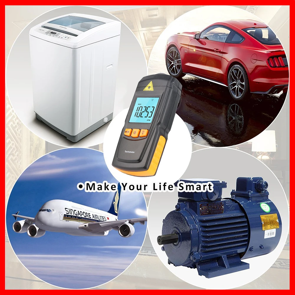 Цифровой лазерный тахометр RZ Бесконтактный ЖК портативный тестер скорости